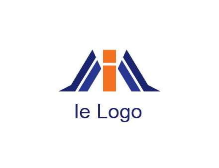 letter I with side bar communication logo
