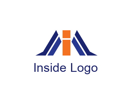 letter I with side bar communication logo