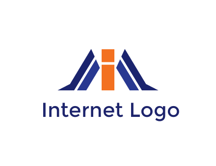 letter I with side bar communication logo