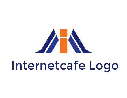 letter I with side bar communication logo