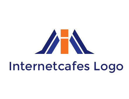 letter I with side bar communication logo