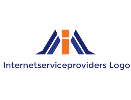 letter I with side bar communication logo