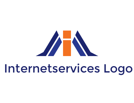letter I with side bar communication logo