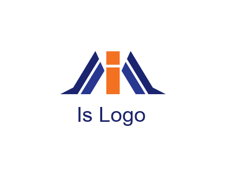letter I with side bar communication logo