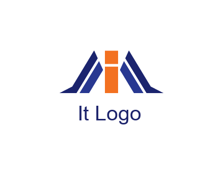 letter I with side bar communication logo