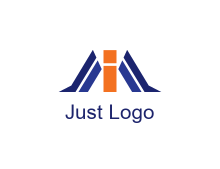 letter I with side bar communication logo