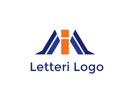 letter I with side bar communication logo