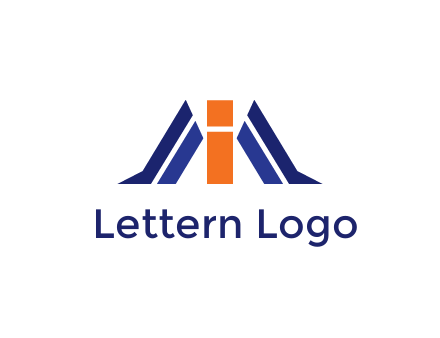 letter I with side bar communication logo