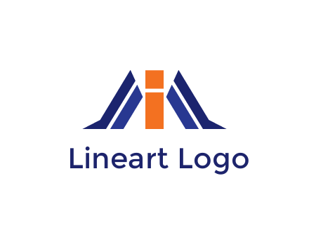 letter I with side bar communication logo