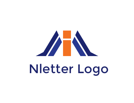 letter I with side bar communication logo