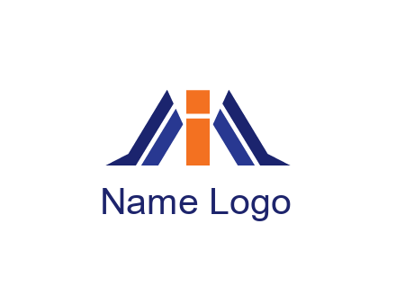 letter I with side bar communication logo