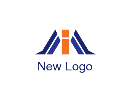 letter I with side bar communication logo
