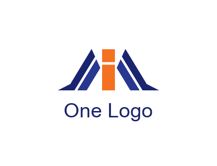 letter I with side bar communication logo