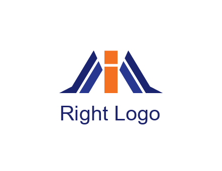 letter I with side bar communication logo