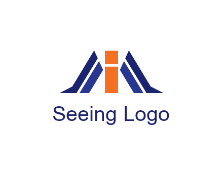 letter I with side bar communication logo