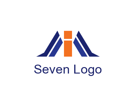letter I with side bar communication logo