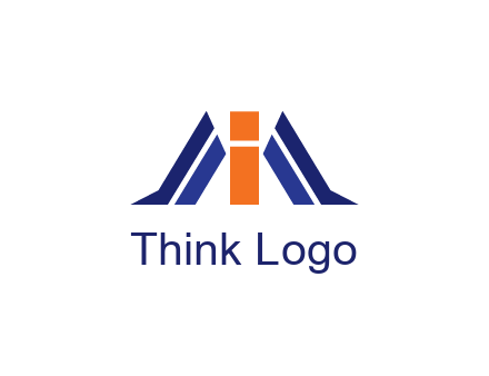 letter I with side bar communication logo