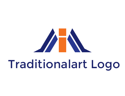 letter I with side bar communication logo