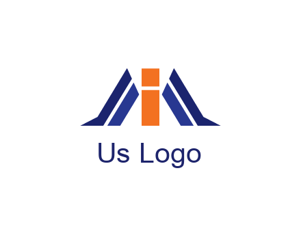 letter I with side bar communication logo