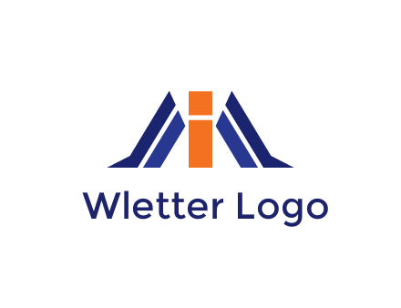 letter I with side bar communication logo