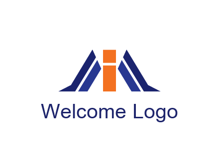 letter I with side bar communication logo