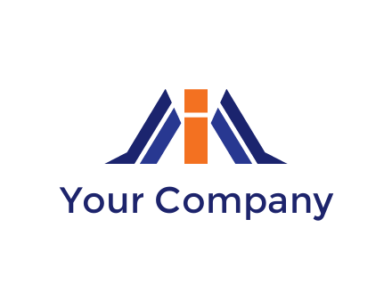 letter I with side bar communication logo