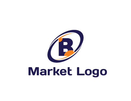 letter B in swoosh sports logo
