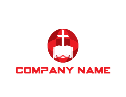 cross and book religious logo
