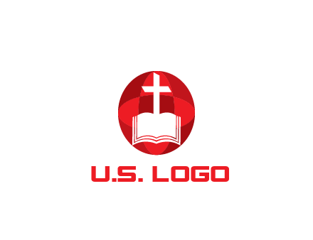 cross and book religious logo