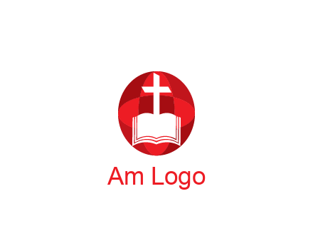 cross and book religious logo