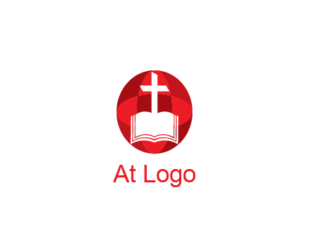 cross and book religious logo