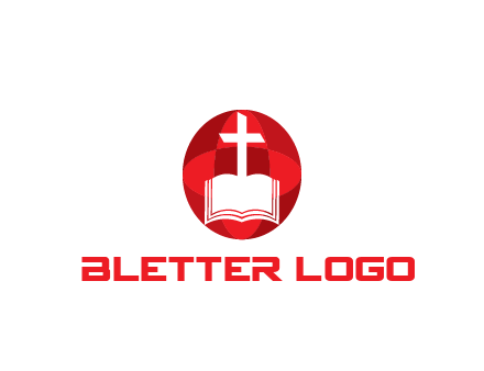 cross and book religious logo