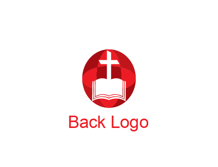cross and book religious logo