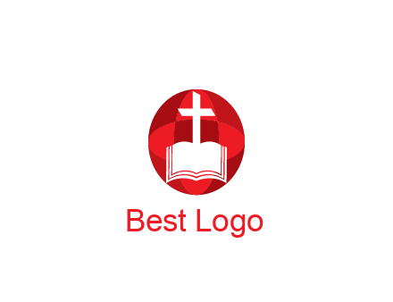 cross and book religious logo