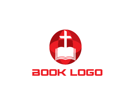 cross and book religious logo