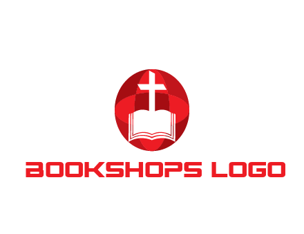 cross and book religious logo