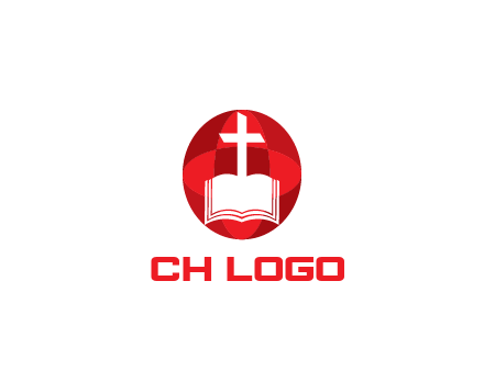 cross and book religious logo