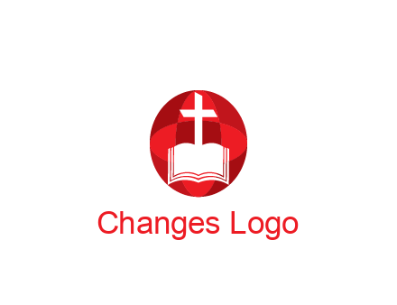 cross and book religious logo
