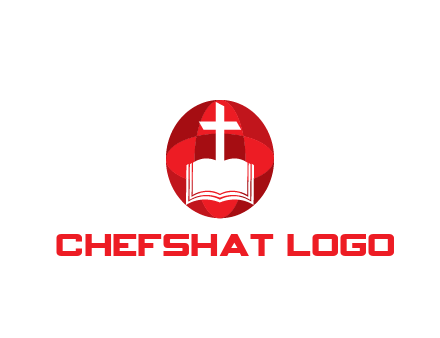 cross and book religious logo