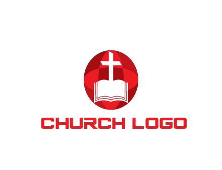 cross and book religious logo