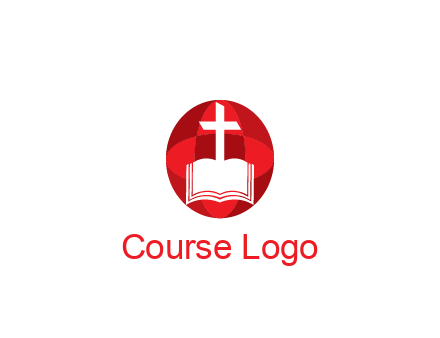 cross and book religious logo