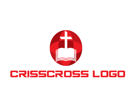 cross and book religious logo