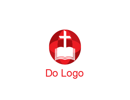 cross and book religious logo