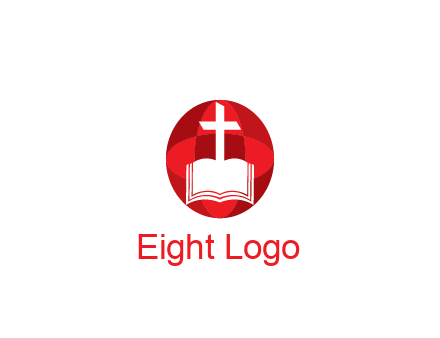 cross and book religious logo