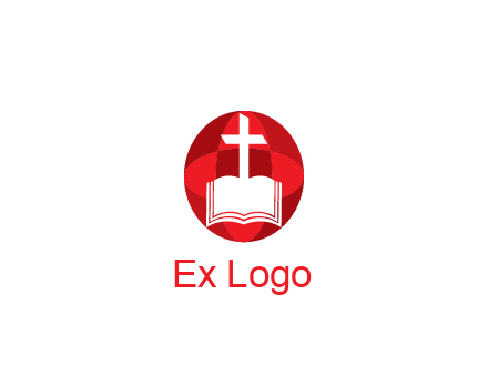 cross and book religious logo