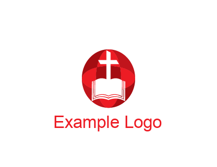 cross and book religious logo