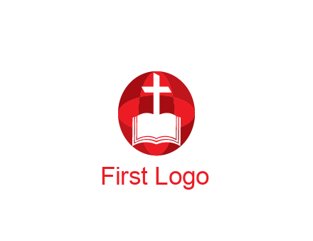 cross and book religious logo