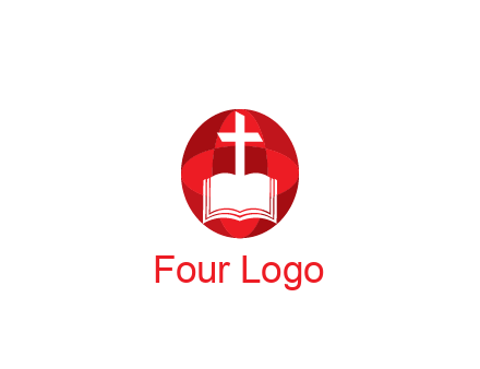 cross and book religious logo