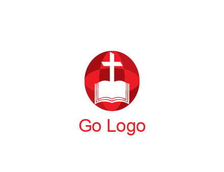 cross and book religious logo