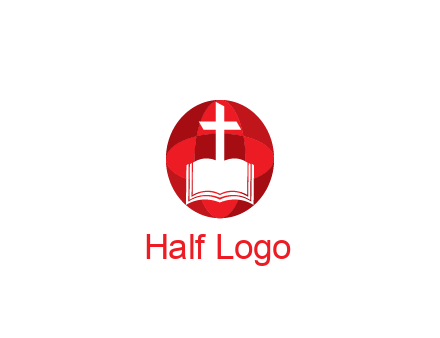 cross and book religious logo